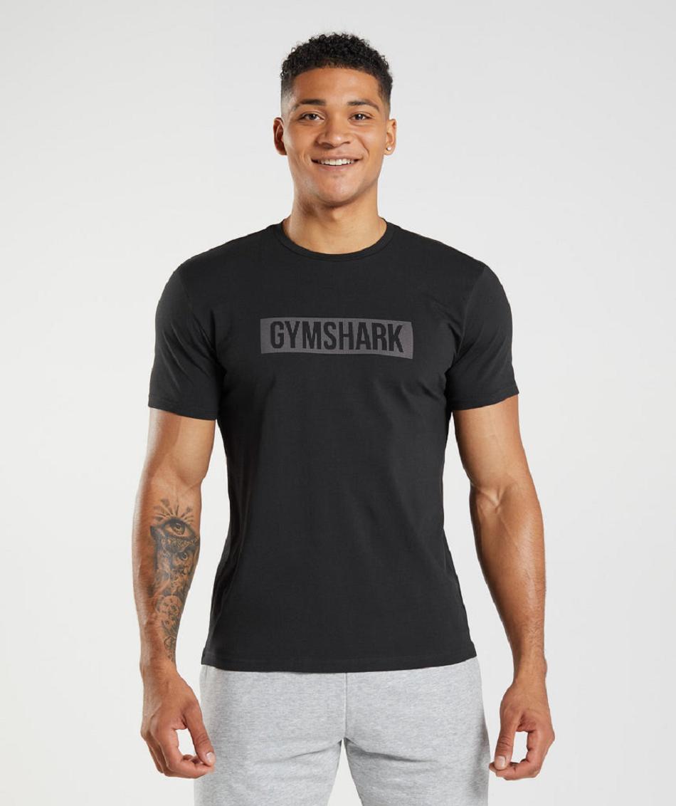 T Shirts Gymshark Block Hombre Negras | CO 3283FDN